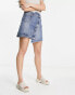 Urban Revivo asymmetric denim mini skirt in blue