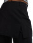 Stradivarius flare trouser with skirt in black Черный, 38 - фото #3