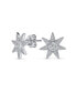 ფოტო #1 პროდუქტის Heavenly Shining North Star Burst Stud Earrings - Celestial Pave CZ Jewelry for Women & Teens in .925 Sterling Silver