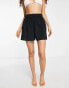 Фото #4 товара ASOS DESIGN Petite cotton textured beach short co-ord in black