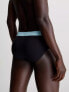 Фото #2 товара Calvin Klein cotton stretch wicking briefs 3 pack in black with coloured waistband