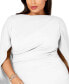 ფოტო #4 პროდუქტის Plus Size Ruched Cape Dress