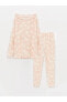 Kapüşonlu Desenli Uzun Kollu Kadın Pijama Takımı