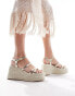 schuh Exclusive Vienna strappy espadrille wedges in gold