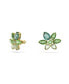 ფოტო #4 პროდუქტის Crystal Mixed Cuts Flower Gema Stud Earrings