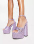 Фото #2 товара Tammy Girl embellished platform heeled sandals in lilac