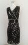 Amelia Women's New Lace Overlay V Neck Sheath Dress Black 6