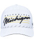 Men's White Michigan Wolverines Downburst Hitch Trucker Snapback Hat