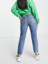 Фото #3 товара Topshop Maternity overbump straight jeans in mid blue