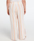 ფოტო #2 პროდუქტის Plus Size Linen Blend Pull-On Wide Leg Pant with Side Slit