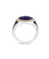 Lapis Lazuli Gemstone Sterling Silver Men Signet Ring with Enamel