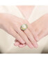 Фото #2 товара Sterling Silver 14k Gold Plated with Genuine Freshwater Pearl Hammered Ring