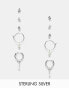 Фото #1 товара Accessorize sterling silver 5 pack stacking earring set in silver