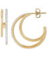 ფოტო #3 პროდუქტის Diamond Double Small Hoop Earrings (1/4 ct. t.w.) in 14k Gold-Plated Sterling Silver