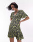 Фото #1 товара Topshop Bella tea dress with angel sleeve in yellow floral print