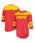 Women's Red Kansas City Chiefs Fullback Tri-Blend 3/4-Sleeve T-Shirt Red, Gold, L - фото #1