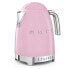 SMEG electric kettle KLF04PKEU (Pink) - 1.7 L - 2400 W - Pink - Plastic - Stainless steel - Adjustable thermostat - Water level indicator