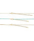 ფოტო #2 პროდუქტის 14k Gold Flash Plated Reconstituted Turquoise Stone and Evil Eye Heart Layered Pendant Necklaces, 3 Piece Set