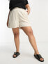 Фото #4 товара ASOS DESIGN Curve dad short with linen in stone