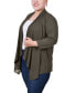 ფოტო #3 პროდუქტის Plus Size 3/4 Sleeve Sharkbite Hem Cardigan