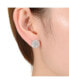ფოტო #3 პროდუქტის Sterling Silver with White Gold Plated Round and Baguette Cubic Zirconia Stud Earrings