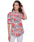 ფოტო #1 პროდუქტის Women's Printed Bungee-Sleeve Top