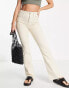 Stradivarius Tall slim flare jean with split detail in ecru