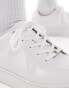 Фото #4 товара River Island mixed texture trainer in white