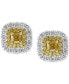 ფოტო #4 პროდუქტის EFFY® HEMATIAN Diamond Halo Stud Earrings (1-1/5 ct. t.w.) in 18k Gold & White Gold