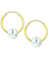 ფოტო #2 პროდუქტის Freshwater Pearl Huggie Hoop Earrings in 14k Gold, 0.65"