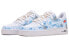 【定制球鞋】 Nike Air Force 1 Low 空军一号 CS 解构鞋带 冬雪 手绘喷绘涂鸦 复古做旧 低帮 板鞋 男款 蓝灰 / Кроссовки Nike Air Force CW2288-111