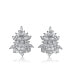 Sterling Silver Cubic Zirconia White Gold Plated Marquise Cluster Earrings