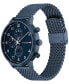 Фото #2 товара Men's Blue-Tone Stainless Steel Mesh Bracelet Watch 44mm