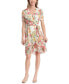 Фото #3 товара Petite Floral-Print Puff-Sleeve Faux-Wrap Dress