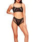 Women's Frankie Seamless Bra Set with diamond Mesh Mid-Rise Panty