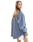 Piece oversized shirt in striped denim