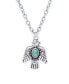 Фото #1 товара Macy's simulated Turquoise Silver Plated Eagle Pendant Necklace