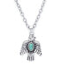 Фото #1 товара Simulated Turquoise Silver Plated Eagle Pendant Necklace