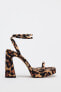 ANIMAL PRINT PLATFORM SANDALS