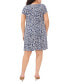 Фото #2 товара Plus Size Floral-Print Grommet-Trim Dress