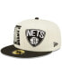 Фото #1 товара Men's Cream, Black Brooklyn Nets 2022 NBA Draft 59FIFTY Fitted Hat