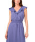 Women's V-Neck Smocked Ruffled Midi Dress