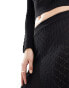 Фото #3 товара ASOS DESIGN pointelle knitted maxi skirt co ord in black