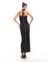 Фото #6 товара Rare London lace maxi dress with corsage detail in black