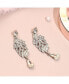 ფოტო #2 პროდუქტის Women's Silver Embellished Drop Earrings