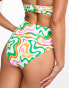 Vero Moda high waisted bikini bottoms in bright swirl print