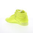 Reebok Freestyle Hi Womens Yellow Leather Lace Up Lifestyle Sneakers Shoes