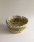 Glass rattan salad bowl