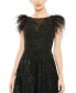 Фото #3 товара Women's Feather Shoulder Embellished Dress