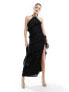 Фото #1 товара Pretty Lavish Katy ruffle midaxi dress in black